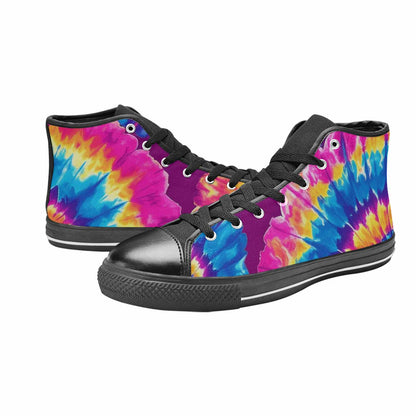 MEN'S Tie Dye Spiral High Top Canvas Wallpaper Art Custom Shoes