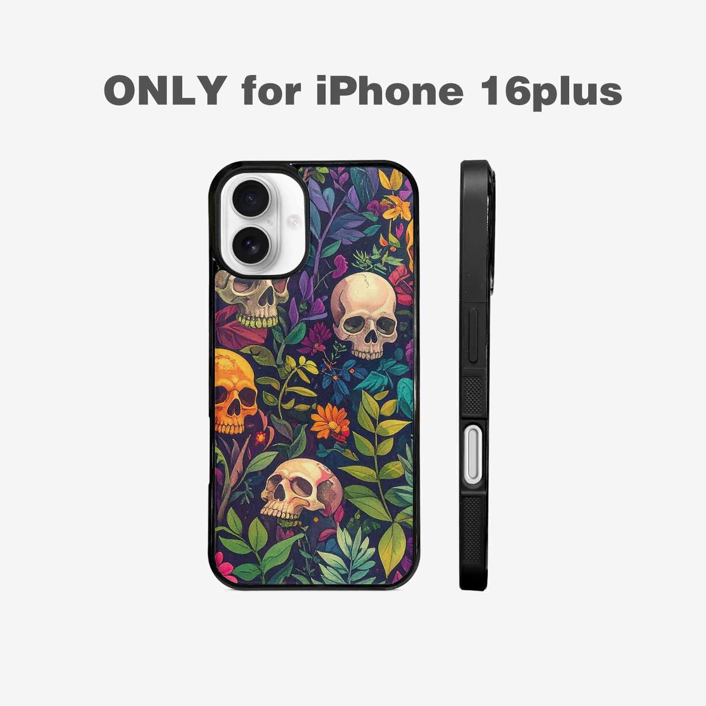 iPhone 16 Plus Case — Skulls Botanicalskulls Pattern, Personalized Phone Case