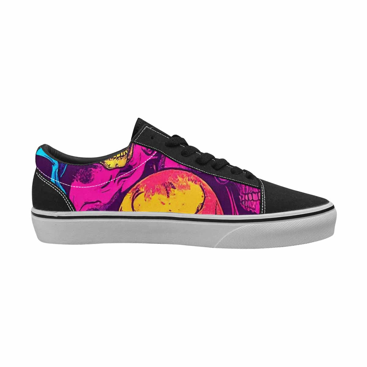 MEN'S Tie Dye Skulls Print Canvas Lace-Up Grunge Sneakers