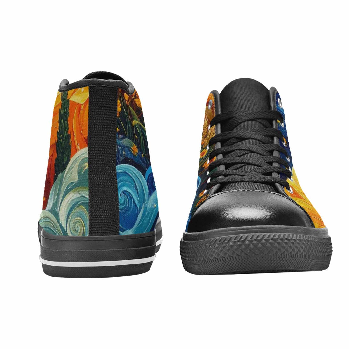 MEN'S Van Gogh-Style Swirl High Top Canvas Y2K Custom Sneakers
