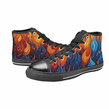 MEN'S Fire Flame High Top Canvas Aesthetic Sneakers