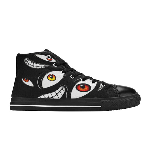 WOMEN'S Teeth Eyes High Top Canvas Grunge Shoes