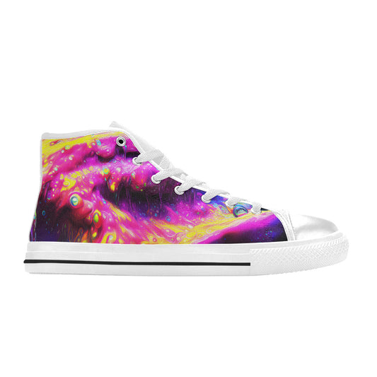WOMEN'S Cc Acid Bath Drip High Top Canvas Vibrant Chaos Custom Sneakers