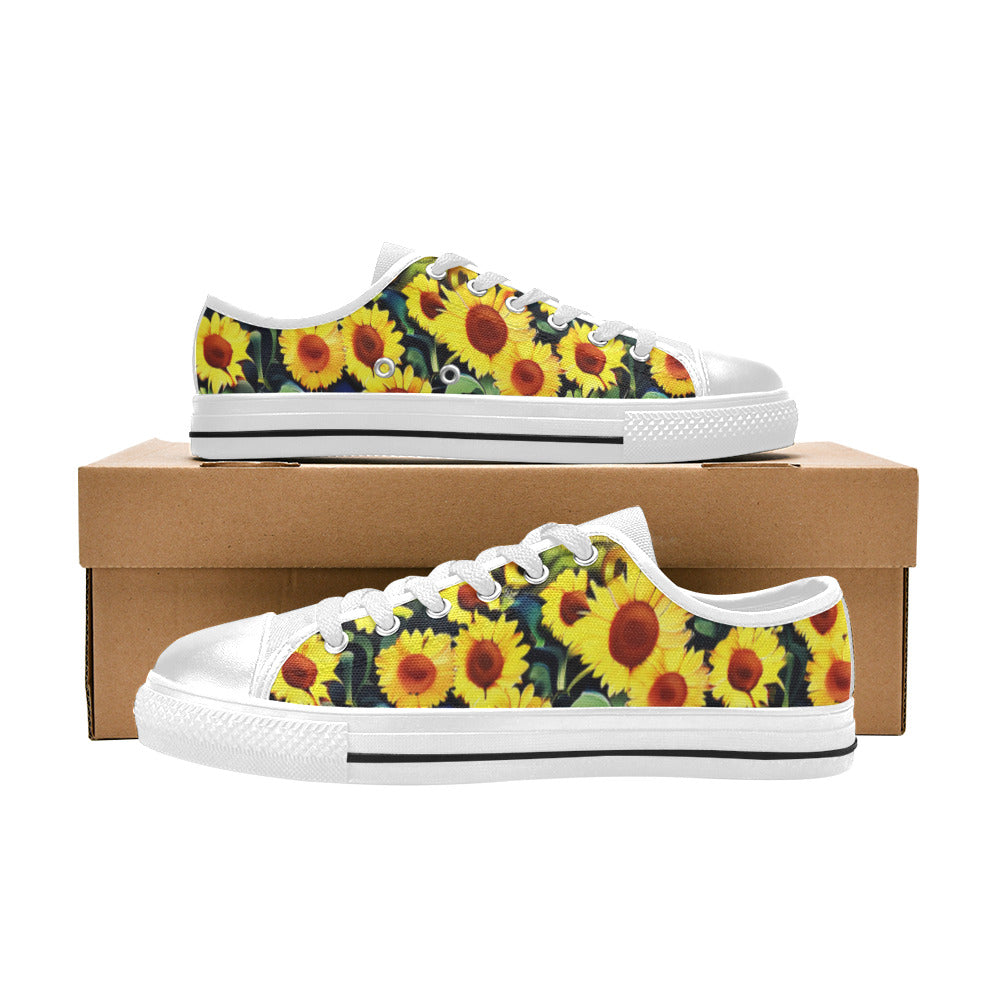 WOMEN'S Sunflowers Art 5 Canvas Vibrant Chaos Sneakers