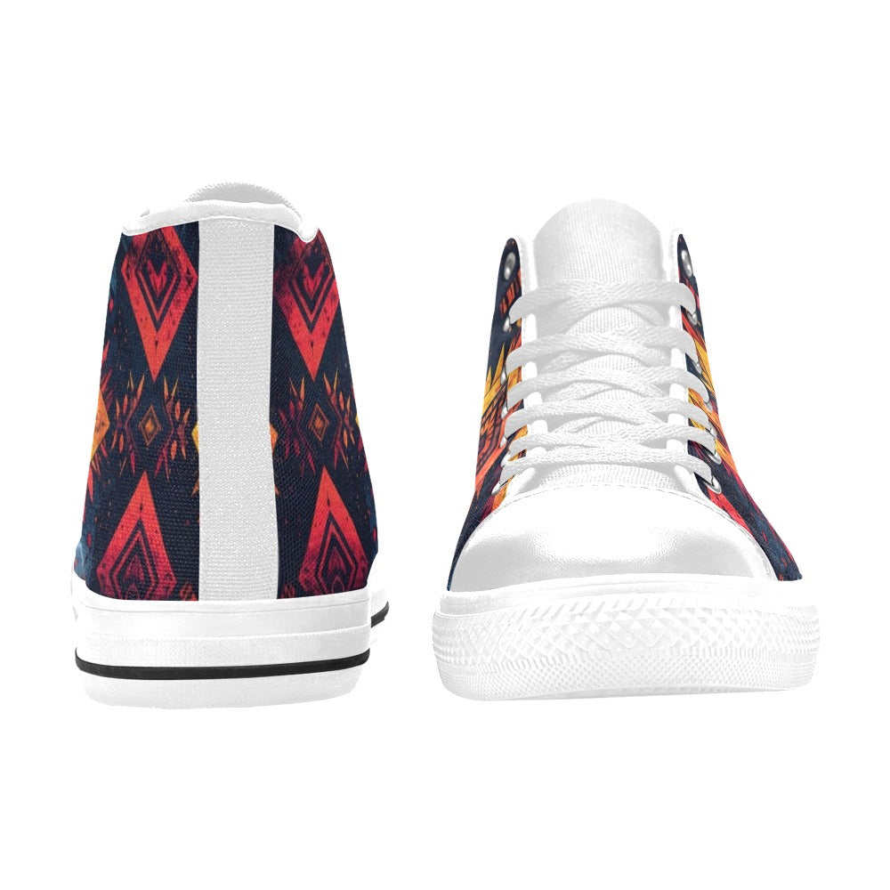 Wild Tribal Ripple 2 Men’s Classic High Top Canvas Shoes