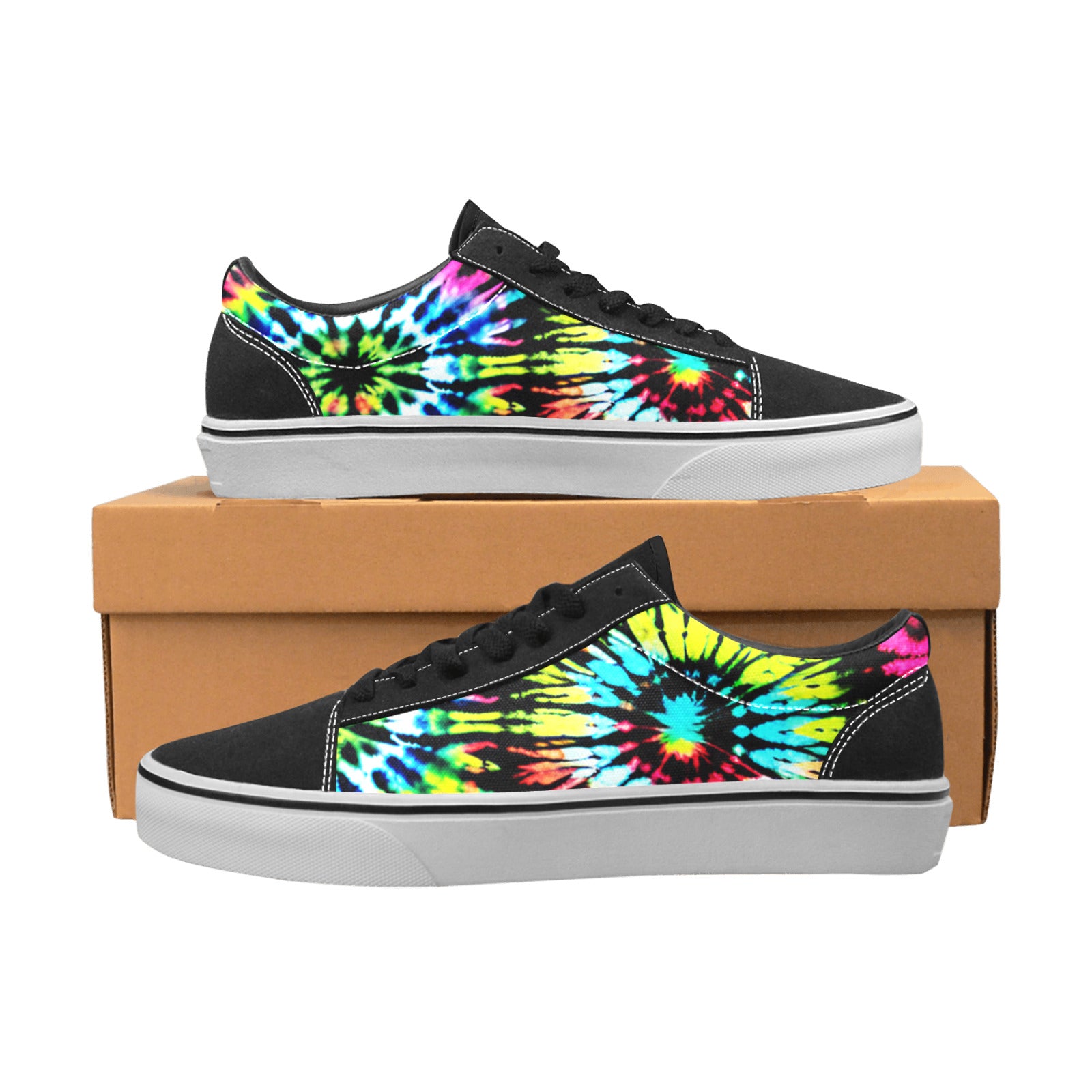 WOMEN'S Cc Tie Dye Art Low Top Skateboarding Wallpaper Art Custom Shoes