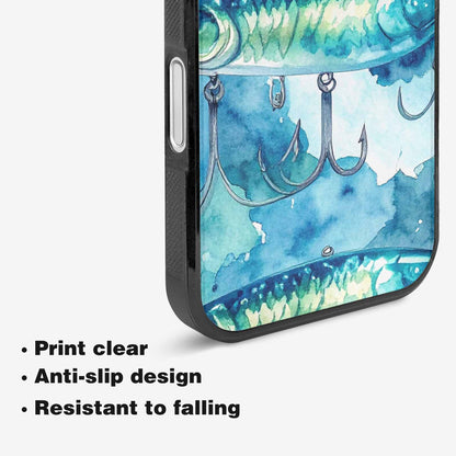iPhone 16 Plus Case — Fishing Lure And Hook Pattern Seamless, Custom Print Case Cover