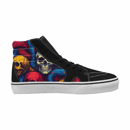 WOMEN'S Snake Skulls Print High Top Canvas Y2K Custom Shoes