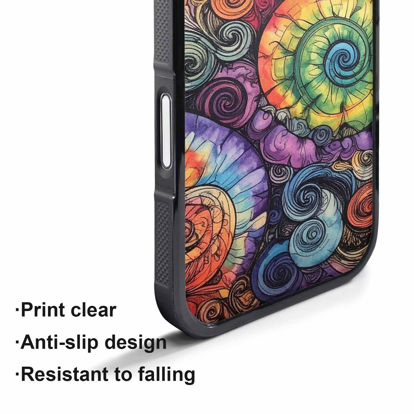 iPhone 17 Pro Max Case — Tie Dye Swirls (black Tie Dye, Unique Phone Case Design
