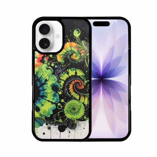 iPhone 17 Case — Black &amp; Green Ink Tie Dye, Original Design Phone Case