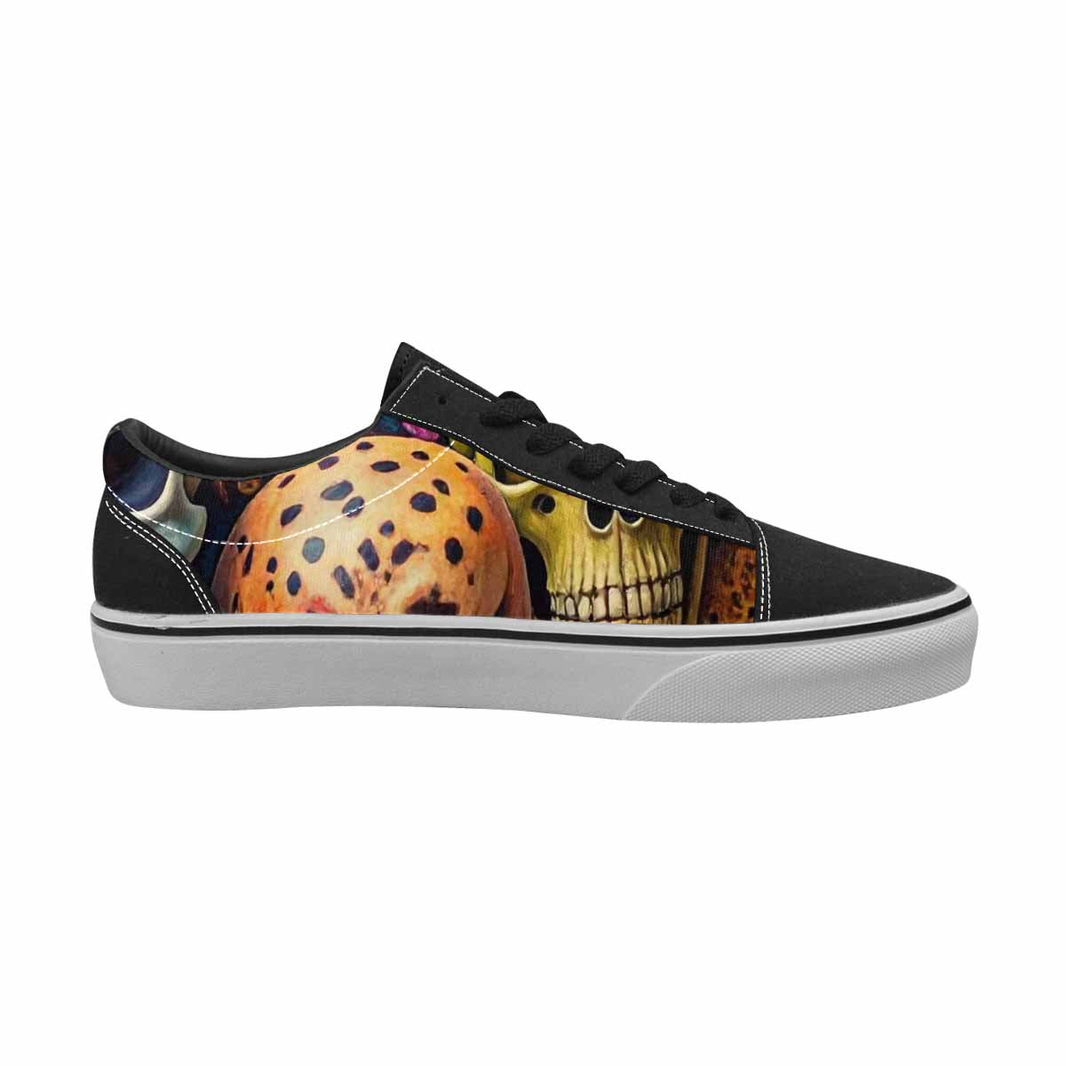 WOMEN'S Skulls Lace-Up Canvas Kaleidoscope Custom Sneakers