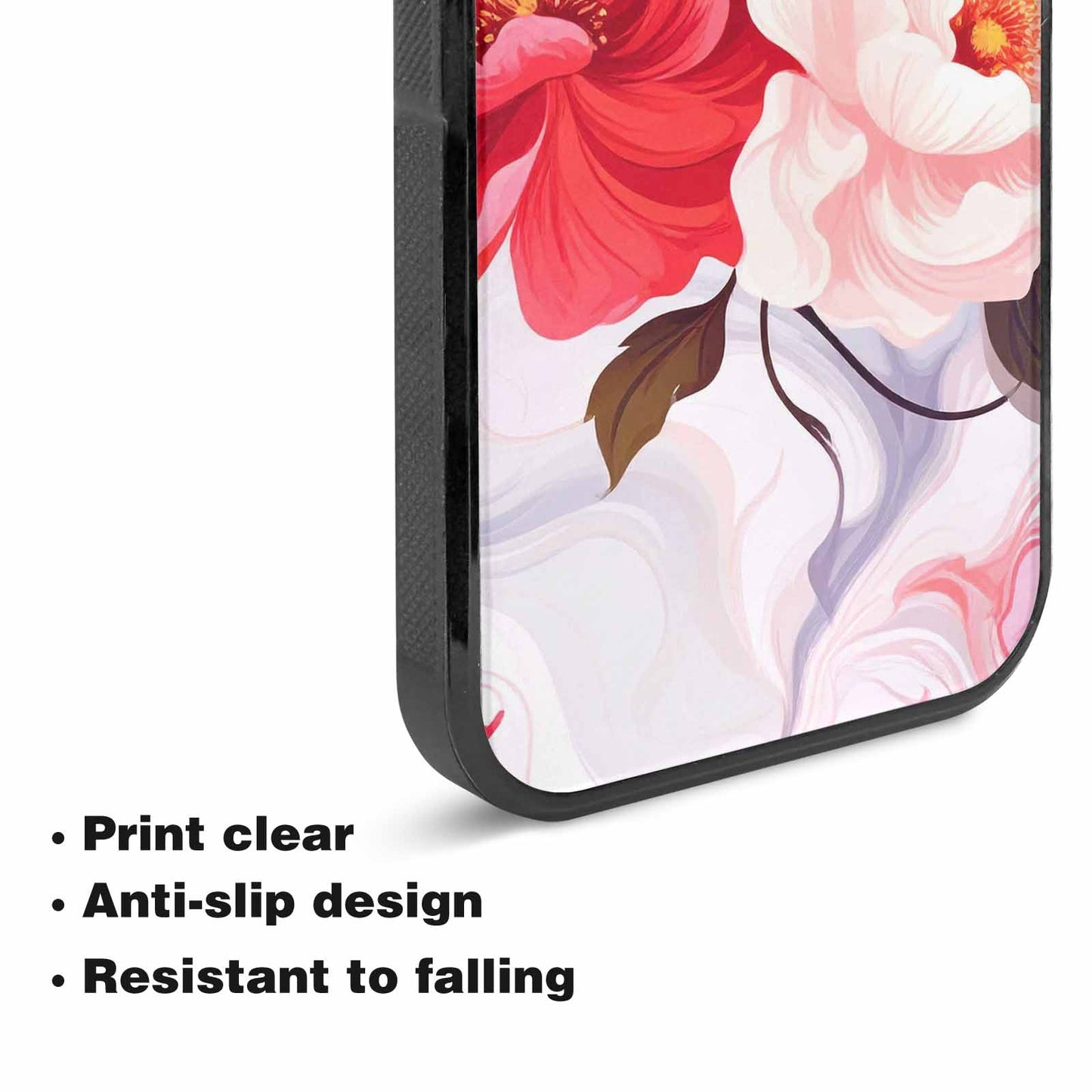 iPhone 15 Plus Case — Marble Floral Custom, Custom Printed Phone Case