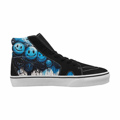 MEN'S Melting Moon Smiley High Top Canvas Vibrant Chaos Sneakers