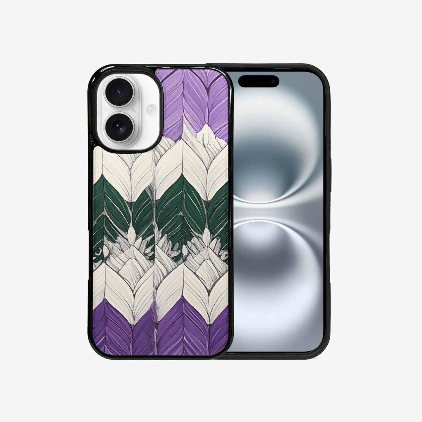 iPhone 16 Case — Genderqueer Flag Color Theme Small Rainbow, Customized Protective Case