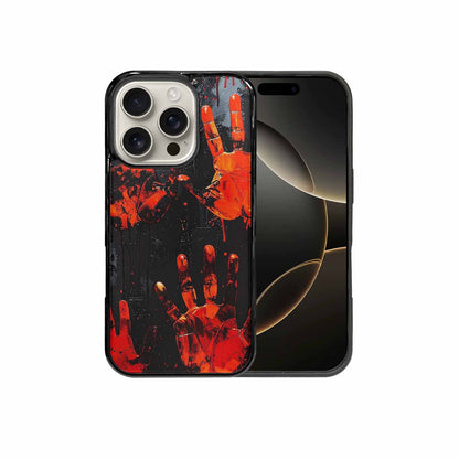iPhone 16 Pro Case — Halloween Splatter Handprint, Original Design Phone Case