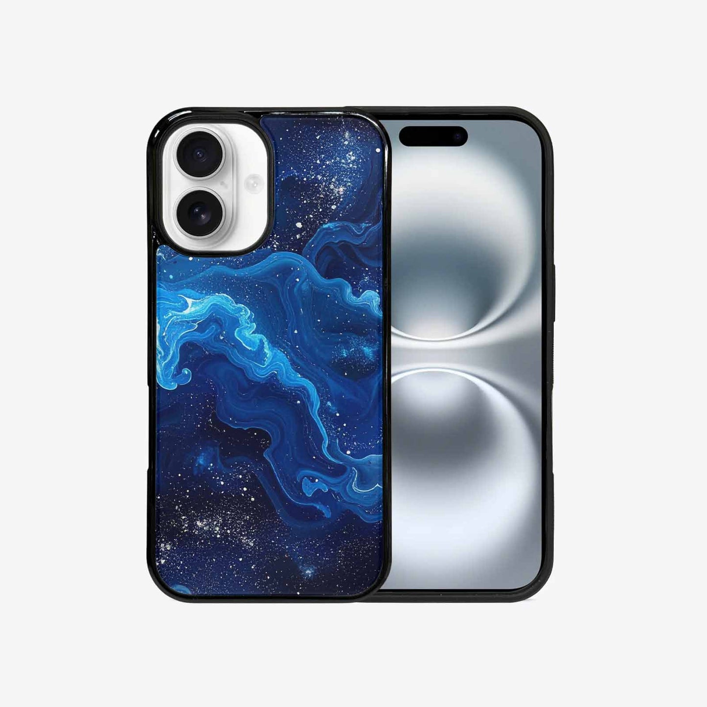 iPhone 16 Case — Galaxy Art Blue Starfield Small Galaxy, Custom Art Phone Cover
