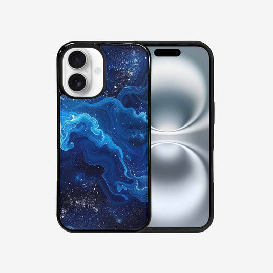 iPhone 16 Case — Galaxy Art Blue Starfield Small Galaxy, Custom Art Phone Cover