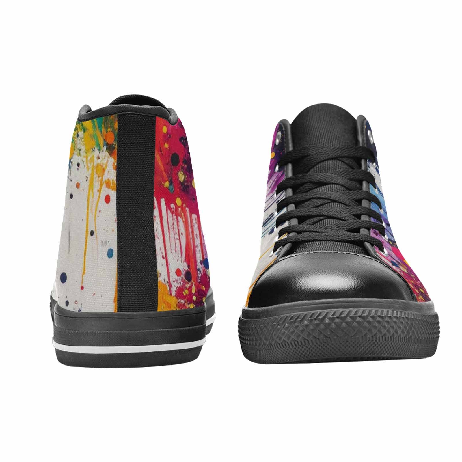 MEN'S Paint Splatter High Top Canvas Cottagecore Custom Sneakers