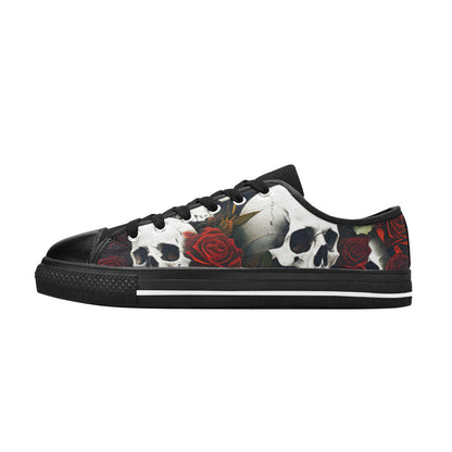 WOMEN'S Rose Skulls Dark 6 Canvas Vibrant Chaos Shoes