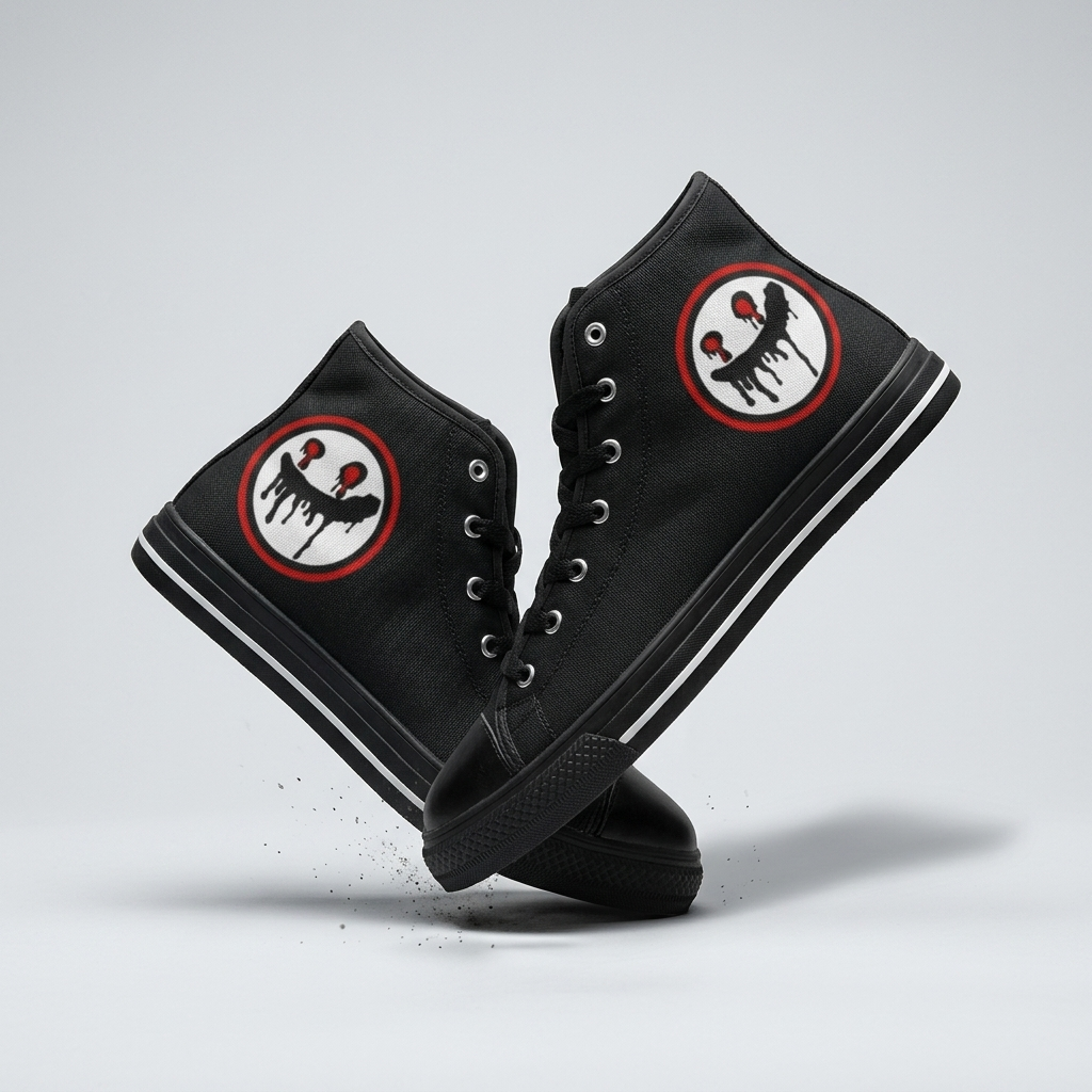 MEN'S Clean Logo Face Art Custom Sneakers | Freaky Shoes®