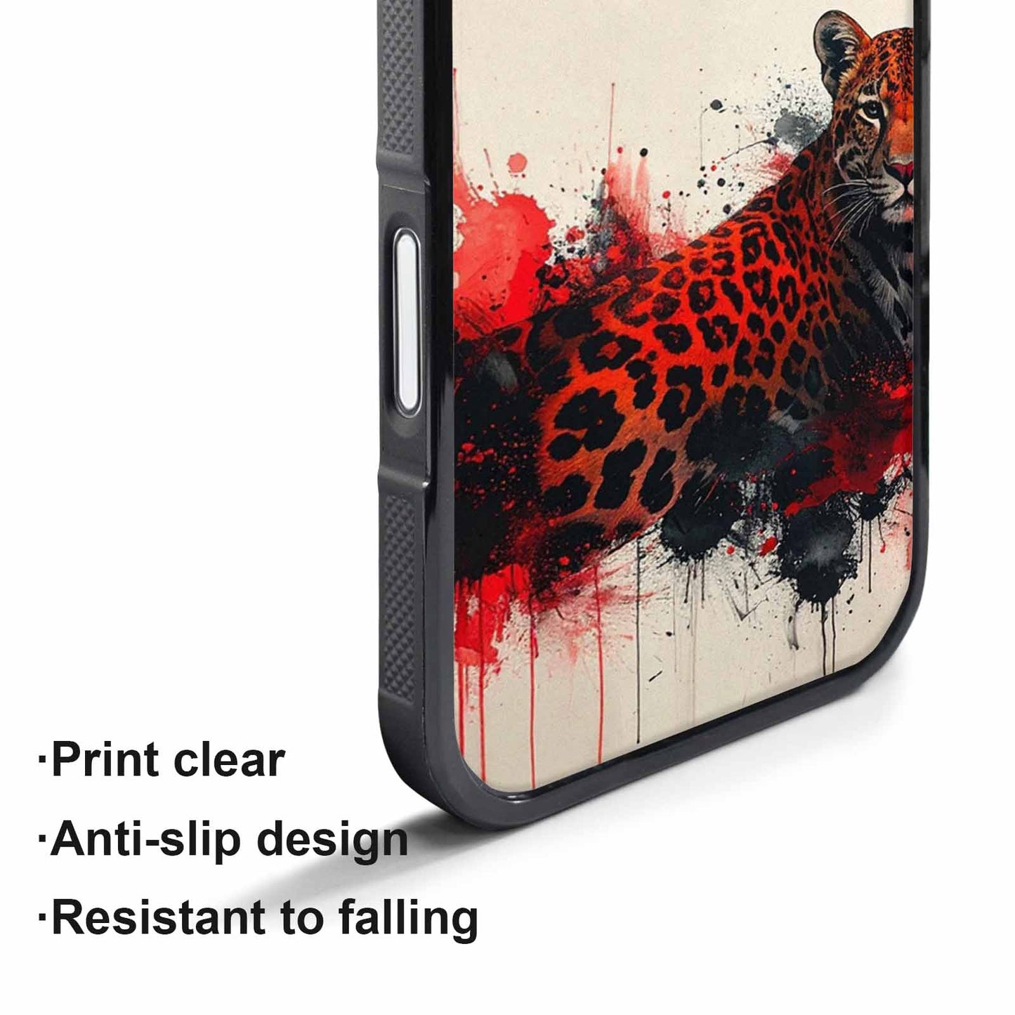 iPhone 17 Pro Case — Animal Print Black Red Ink Animal, Custom Art Phone Cover