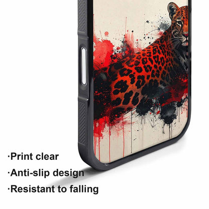 iPhone 17 Pro Case — Animal Print Black Red Ink Animal, Custom Art Phone Cover