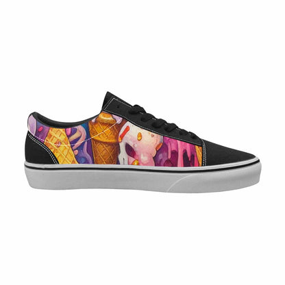 WOMEN'S Ice Cream Monsters  Lace-Up Canvas Vibrant Chaos Sneakers