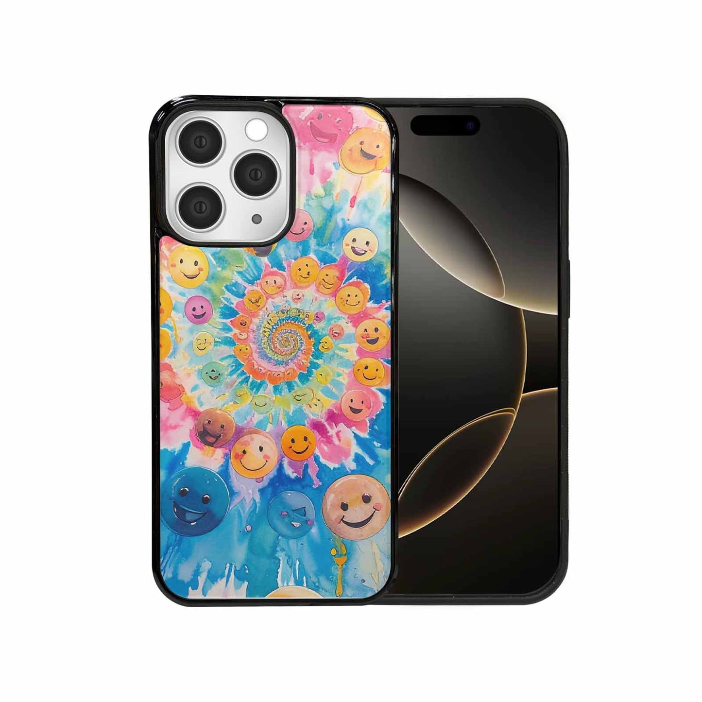 iPhone 15 Pro Max Case — Smiley Facessmiley Faces Tie D, Custom Printed Phone Case