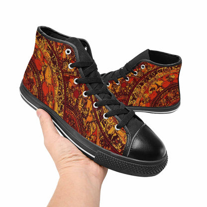 MEN'S Mandala Lions High Top Canvas Dreamcore Custom Sneakers