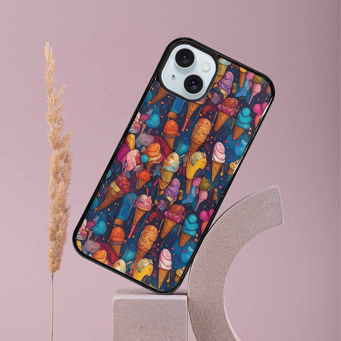 iPhone 15 Plus Case — Ice Cream Motif Ice Cream Motifs, Custom Print Case Cover