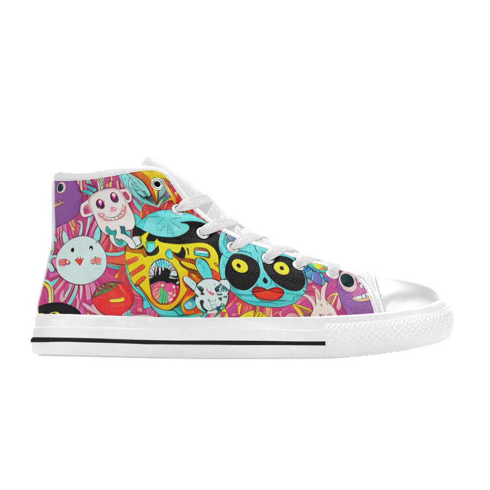 MEN'S Crazy Illustrations 2 Men’S High Top Canvas Wallpaper Art Shoes