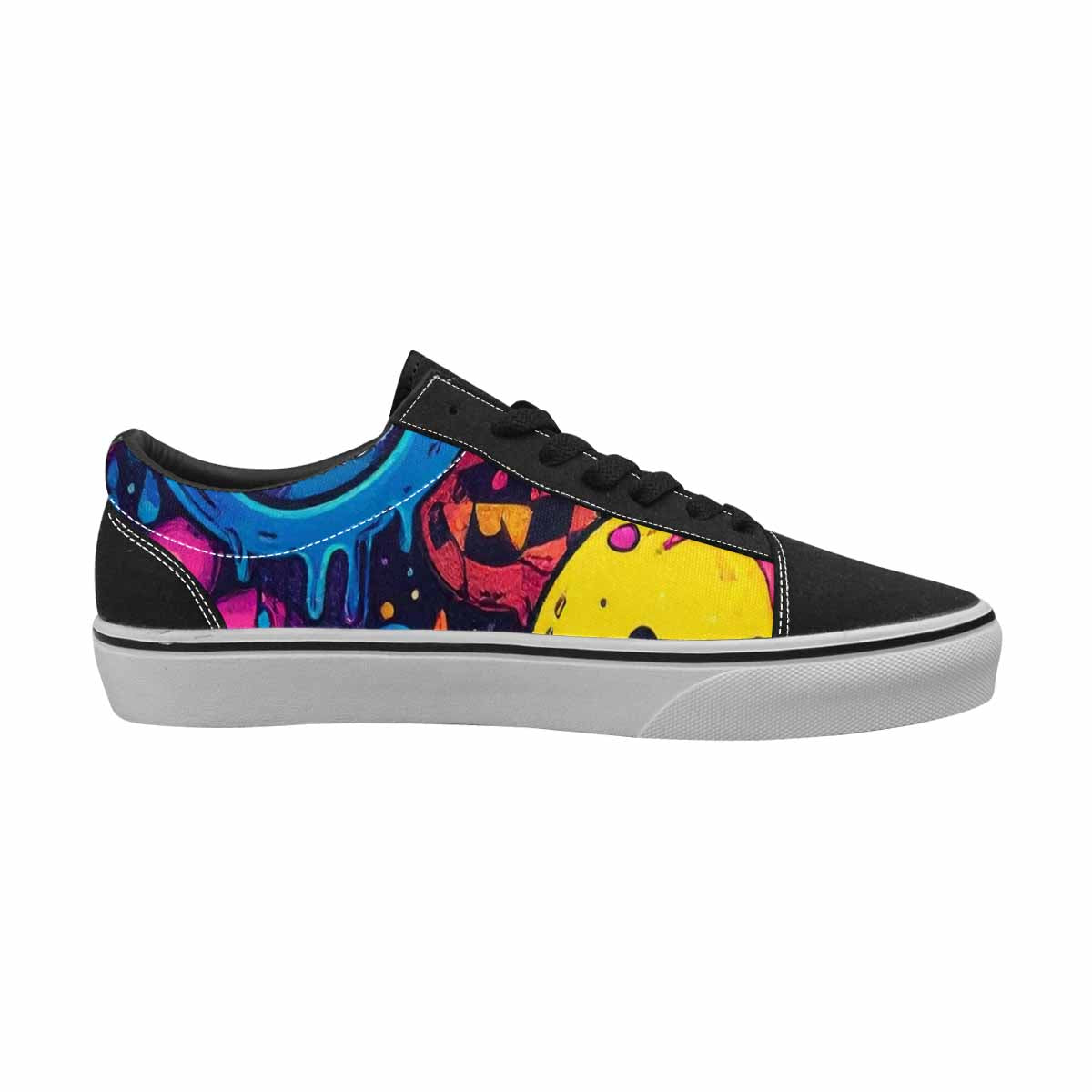 WOMEN'S Yellow Smiley Face Canvas Lace-Up Grunge Shoes
