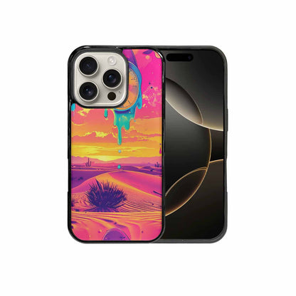 iPhone 16 Pro Case — Surrealist Dreamscape Pattern Melting Clocks Desert, Custom Art Phone Cover