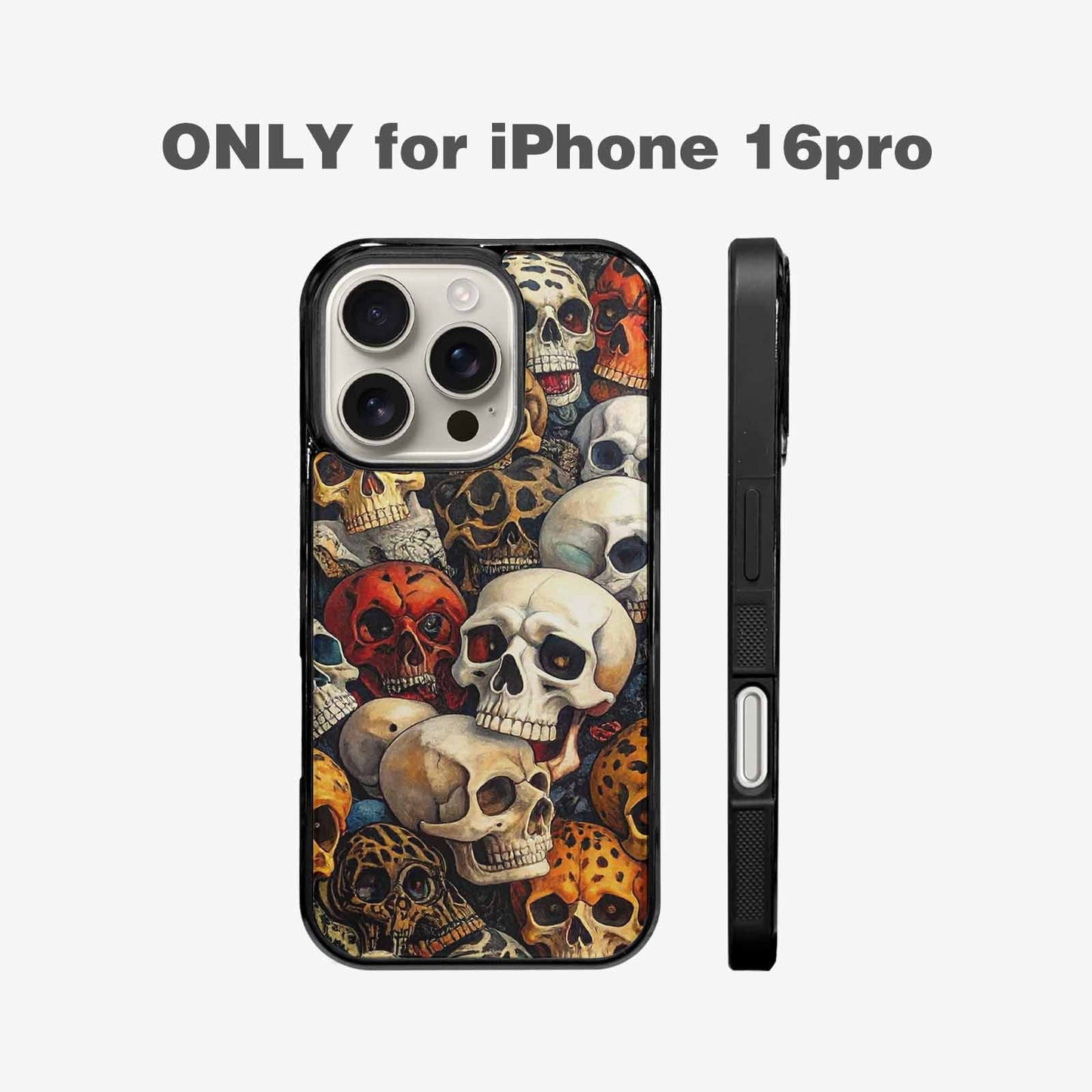 iPhone 16 Pro Case — Skulls Pattern Hundreds Of Sma 1q9, Personalized Phone Case