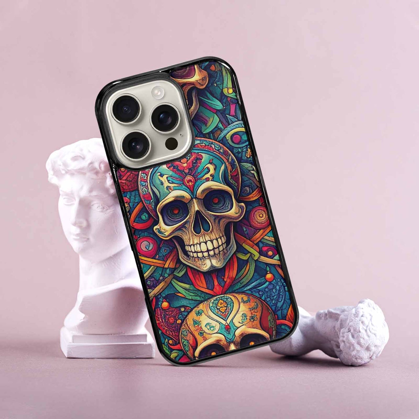 iPhone 16 Pro Case — Sacred Geometry Lots Of Skulls Seamless, Personalized Phone Case