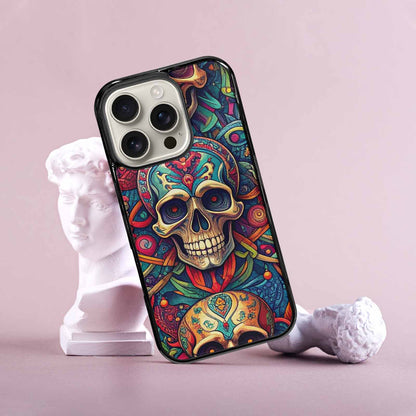 iPhone 16 Pro Case — Sacred Geometry Lots Of Skulls Seamless, Personalized Phone Case