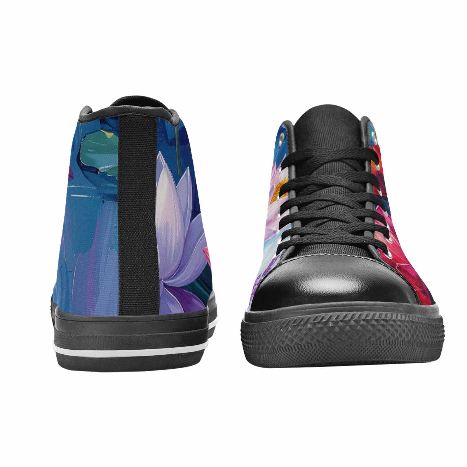 WOMEN'S Monet-Style Impressionist Water High Top Canvas Dreamcore Custom Shoes