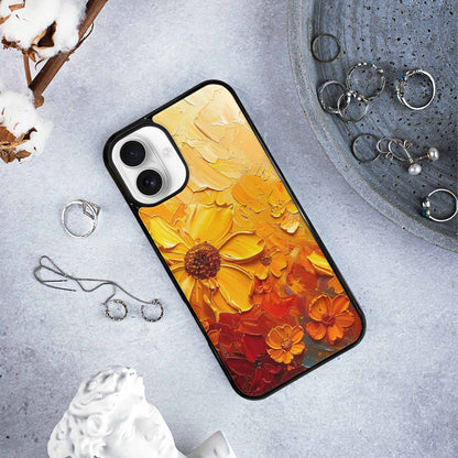 iPhone 16 Plus Case — Impressionist Sunflower Brushstroke Pattern Hundreds Of, Custom Made Phone Cover