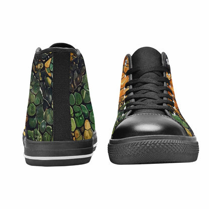 MEN'S Snake Skin Reptile High Top Canvas Aesthetic Custom Shoes