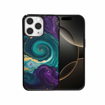 iPhone 15 Pro Max Case — Marbled Swirl Texture Blended With Galaxy, Unique Phone Case Design
