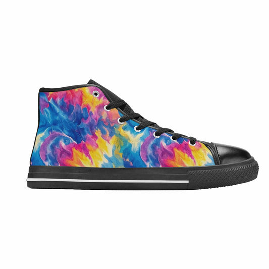 MEN'S Tie Dye Swirl High Top Canvas Neon Fantasy Sneakers