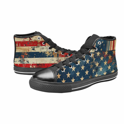 MEN'S American Flag Stars High Top Canvas Aesthetic Custom Shoes