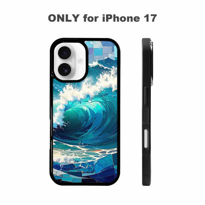 iPhone 17 Case — Wave Crest Splash Wave Watercolor Abstract, Custom Made Phone Cover
