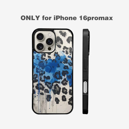 iPhone 16 Pro Max Case — Animal Print Black Blue Ink Animal, Personalized Phone Case