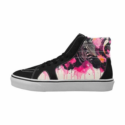 MEN'S Zebra Stripe Burst High Top Canvas Vivid Custom Sneakers