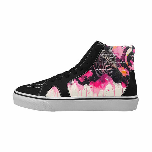 MEN'S Zebra Stripe Burst High Top Canvas Vivid Custom Sneakers