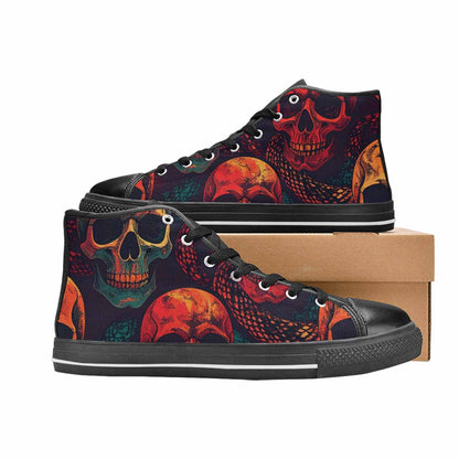 MEN'S Snake Skulls Print High Top Canvas Grunge Shoes