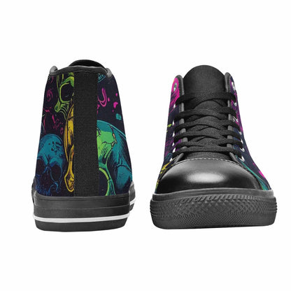 MEN'S Skulls - Neon High Top Canvas Aesthetic Custom Sneakers