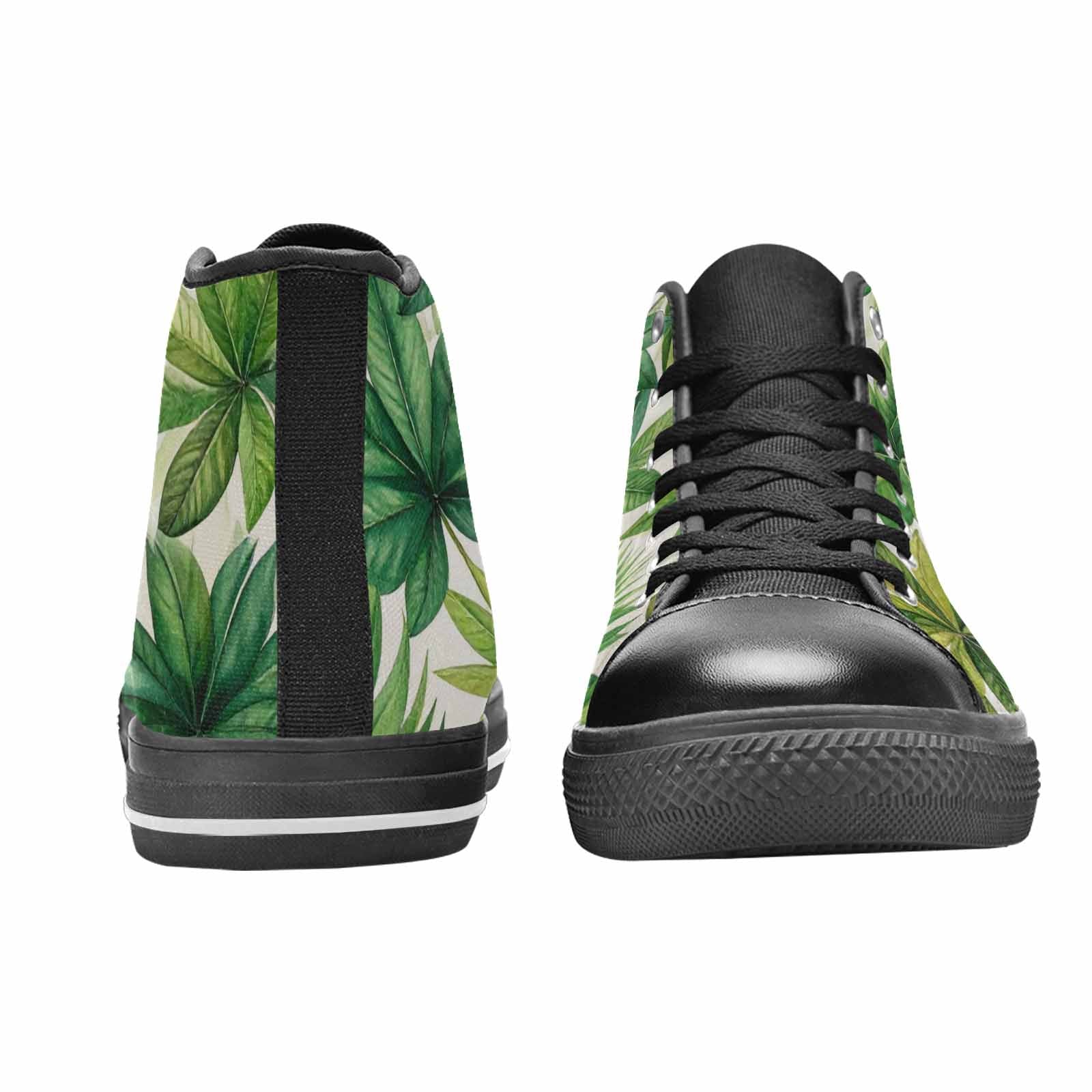MEN'S Seven-Point Palmate Leaf High Top Canvas Vibrant Chaos Sneakers