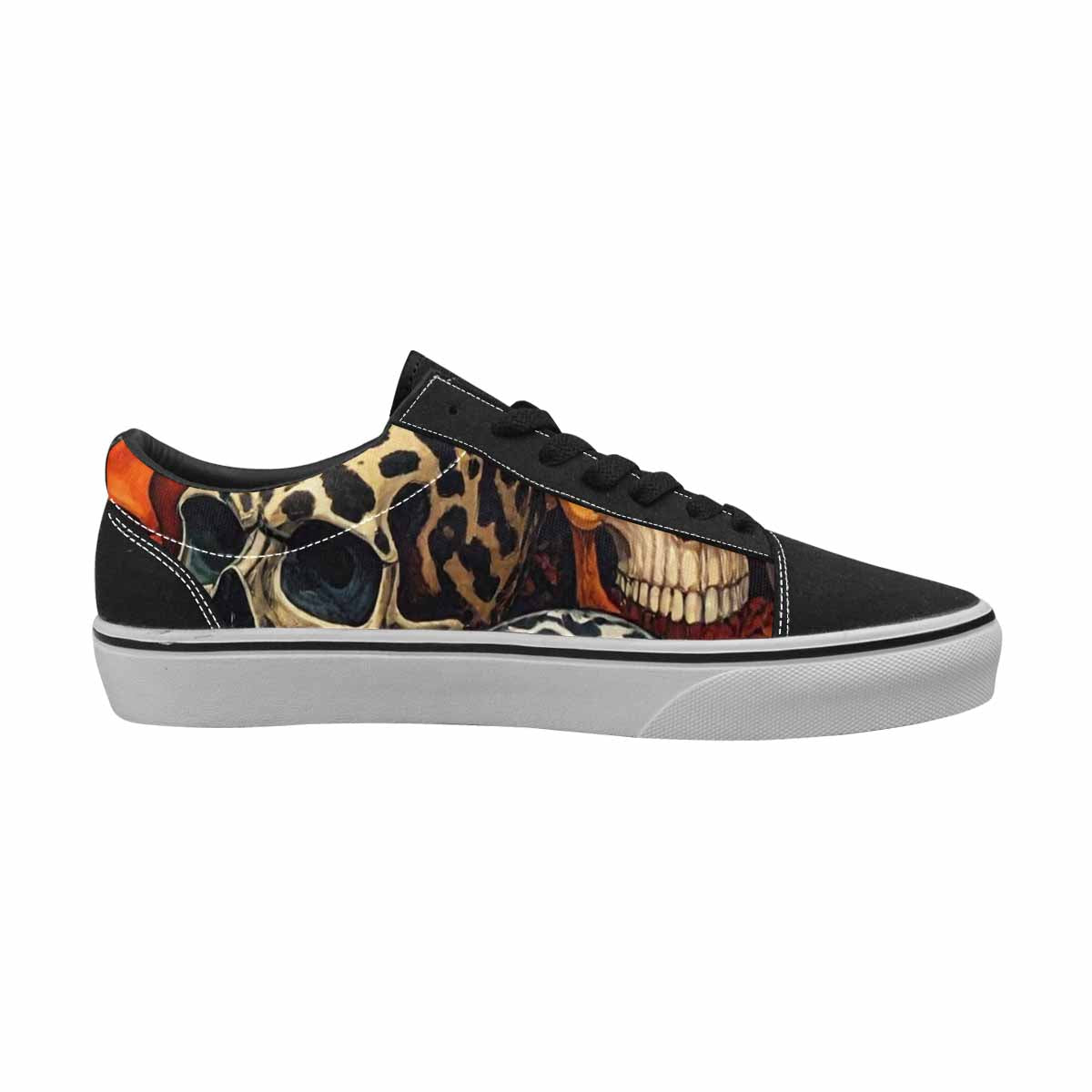 WOMEN'S Skulls Lace-Up Canvas Wallpaper Art Custom Sneakers